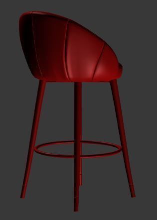 Bar chair Low-poly 3D model_10