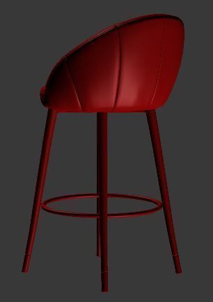 Bar chair Low-poly 3D model_12