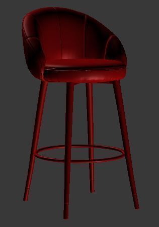 Bar chair Low-poly 3D model_7