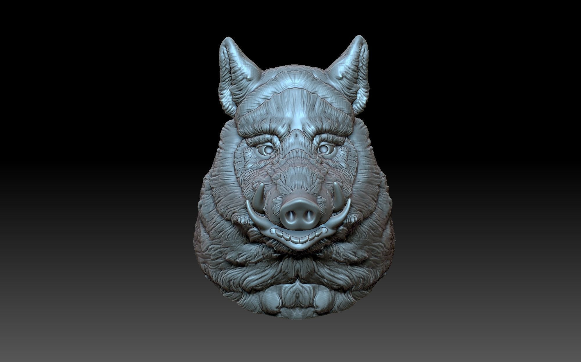 Boar head 3D print model_1