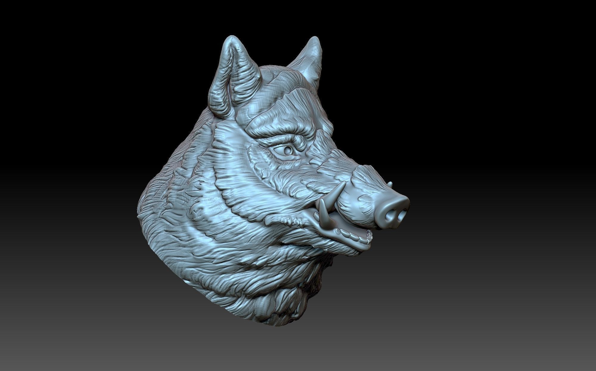 Boar head 3D print model_2