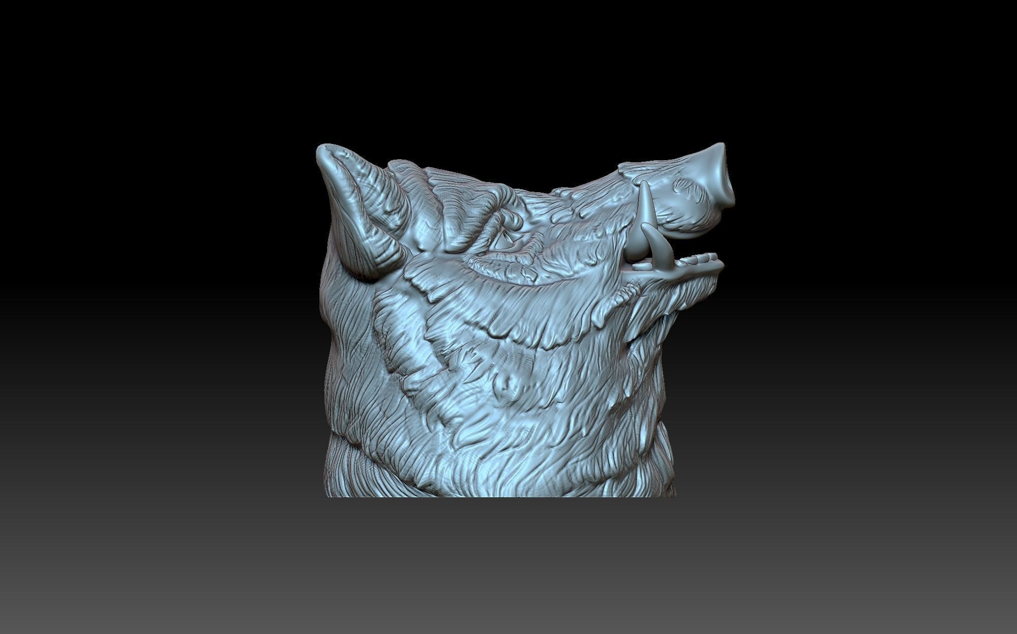 Boar head 3D print model_3