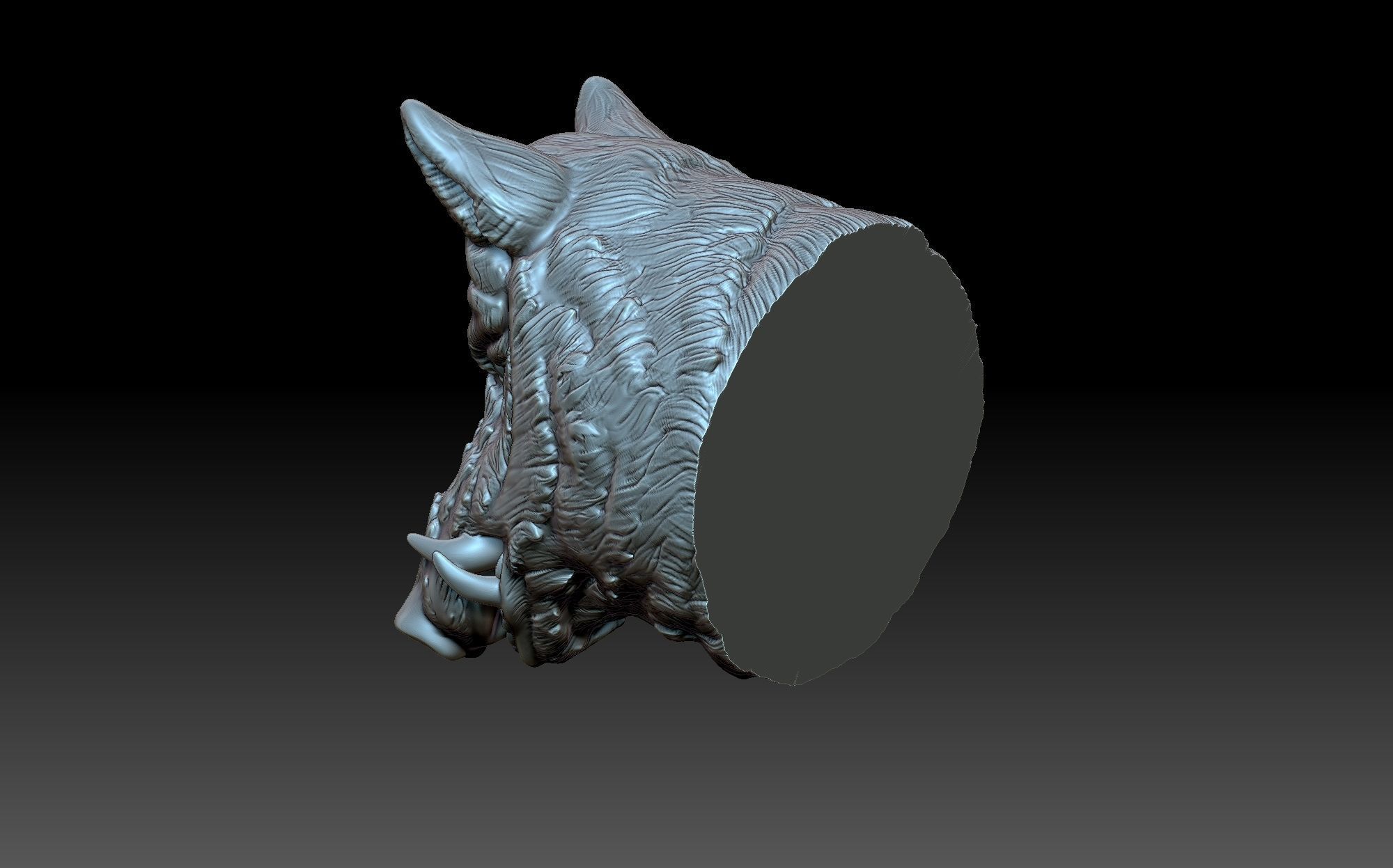Boar head 3D print model_5