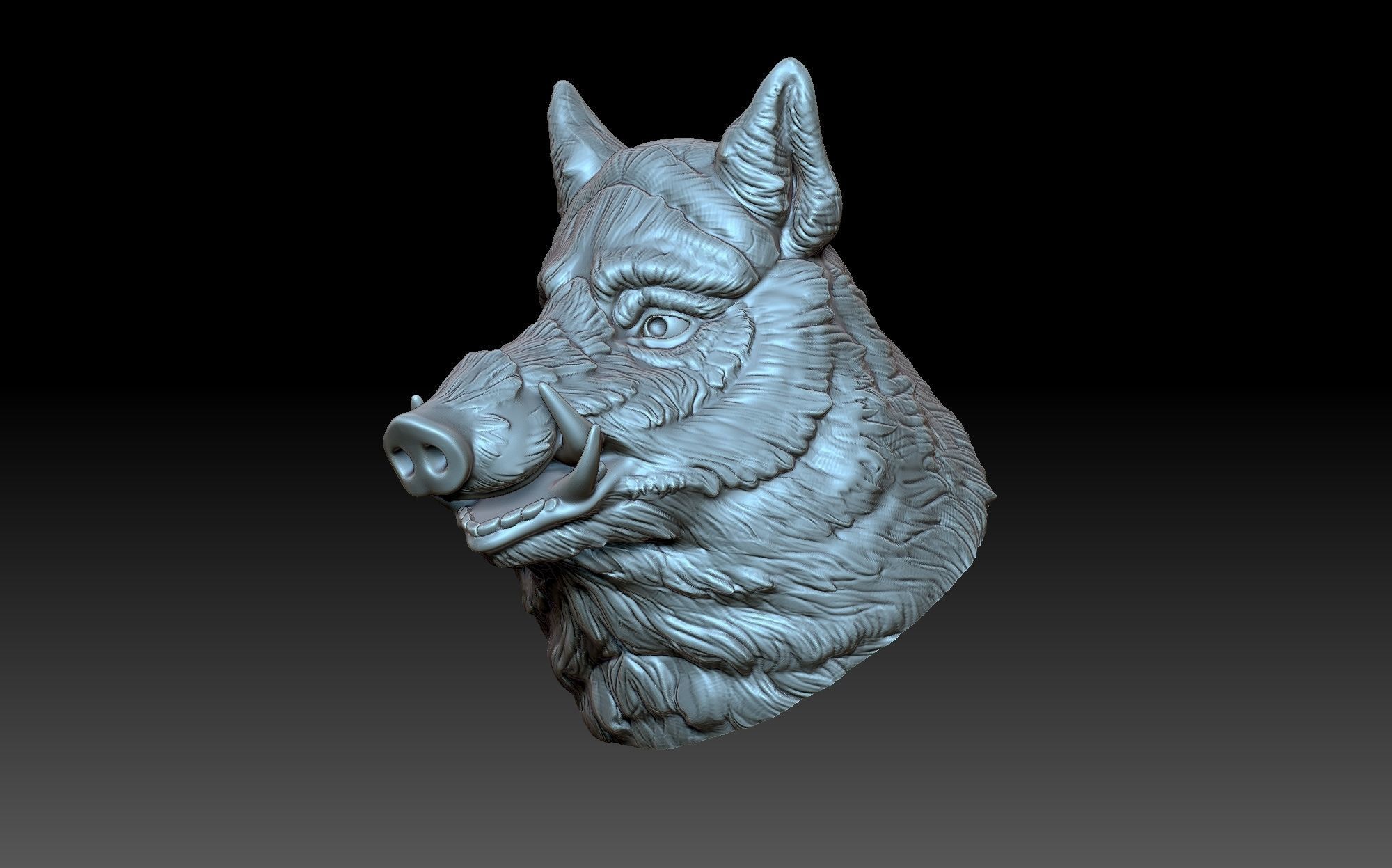 Boar head 3D print model_6