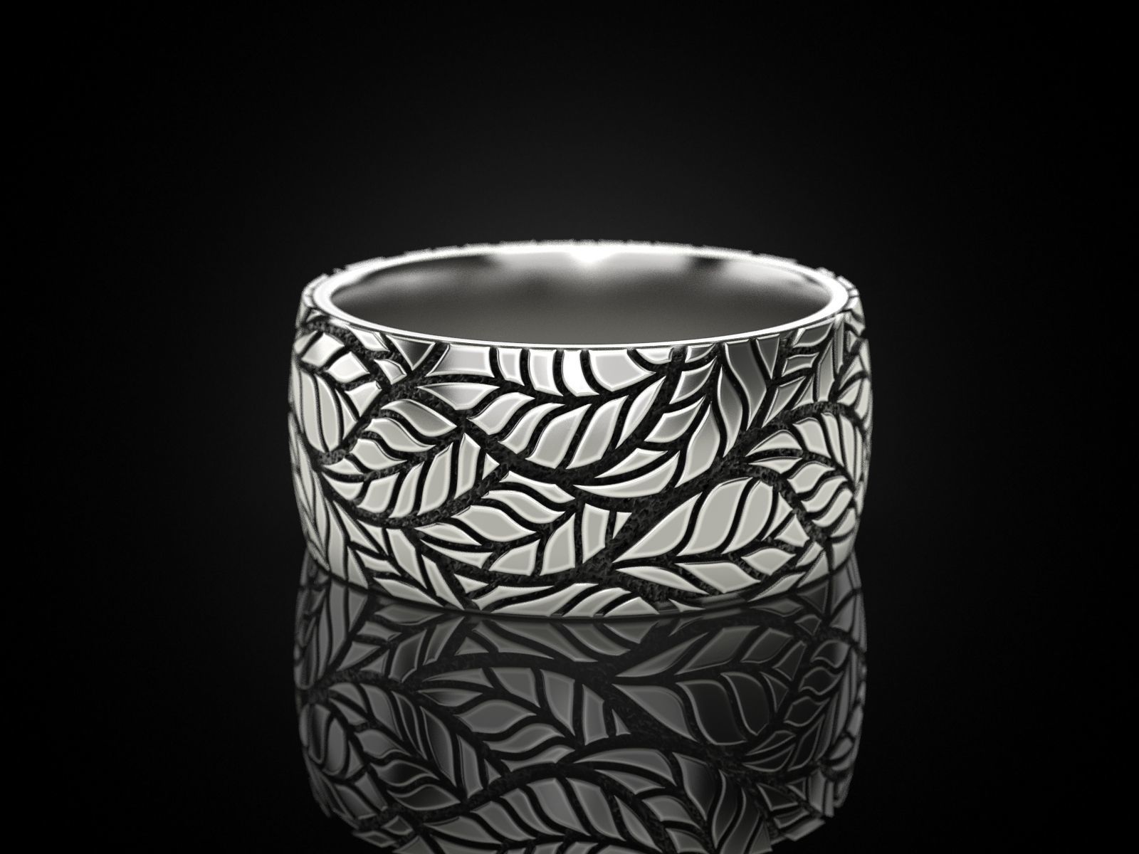 Foliage ring 3D print model_4