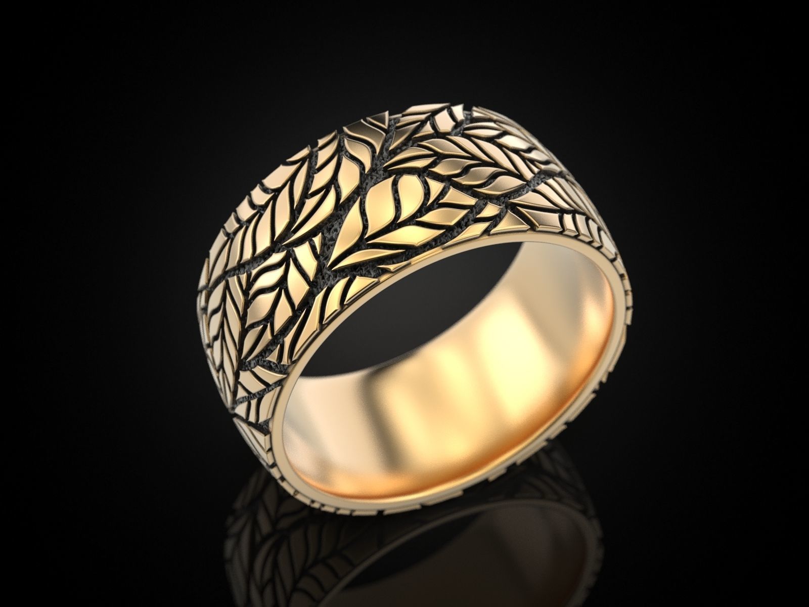 Foliage ring 3D print model_11