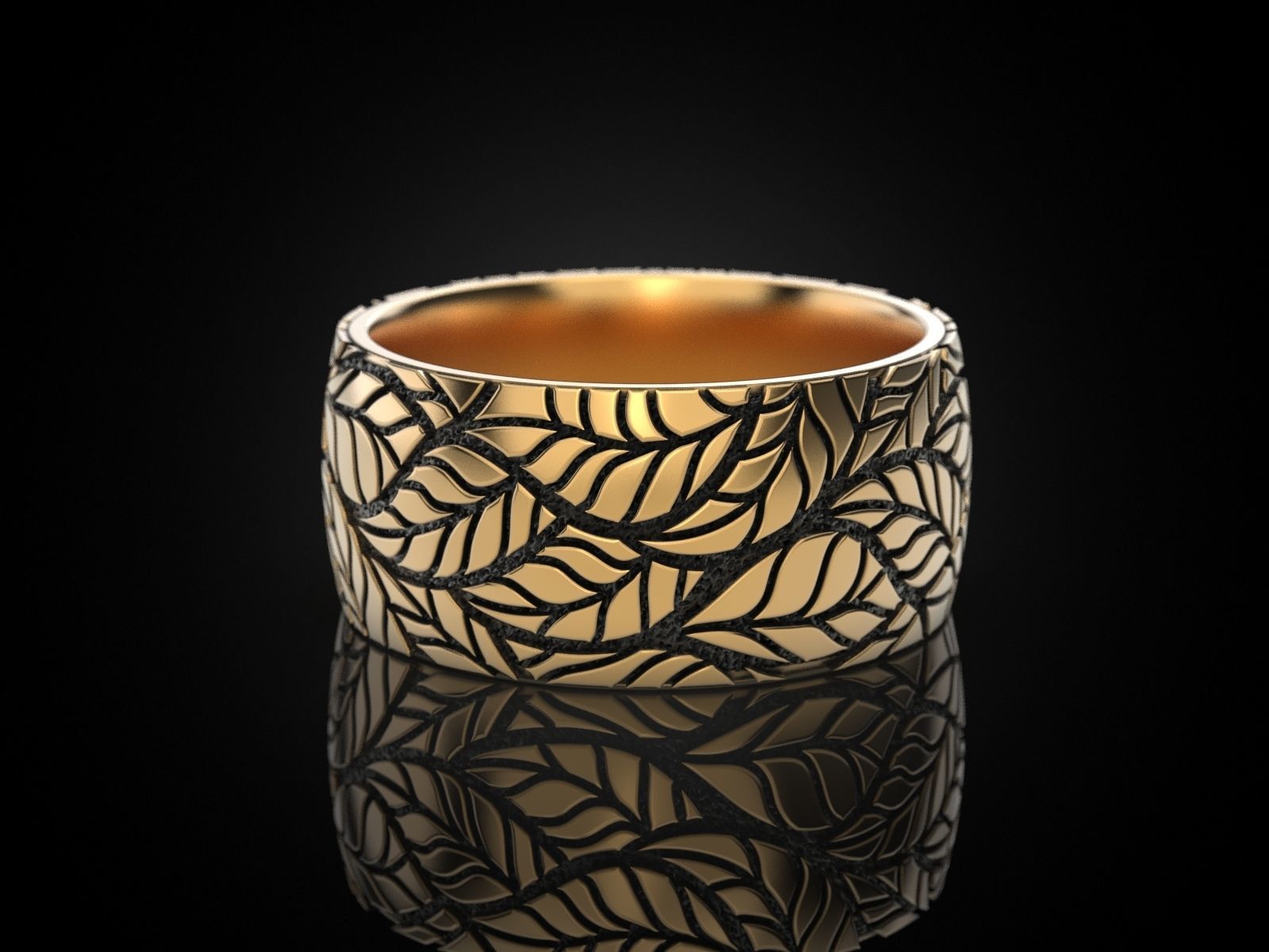 Foliage ring 3D print model_13