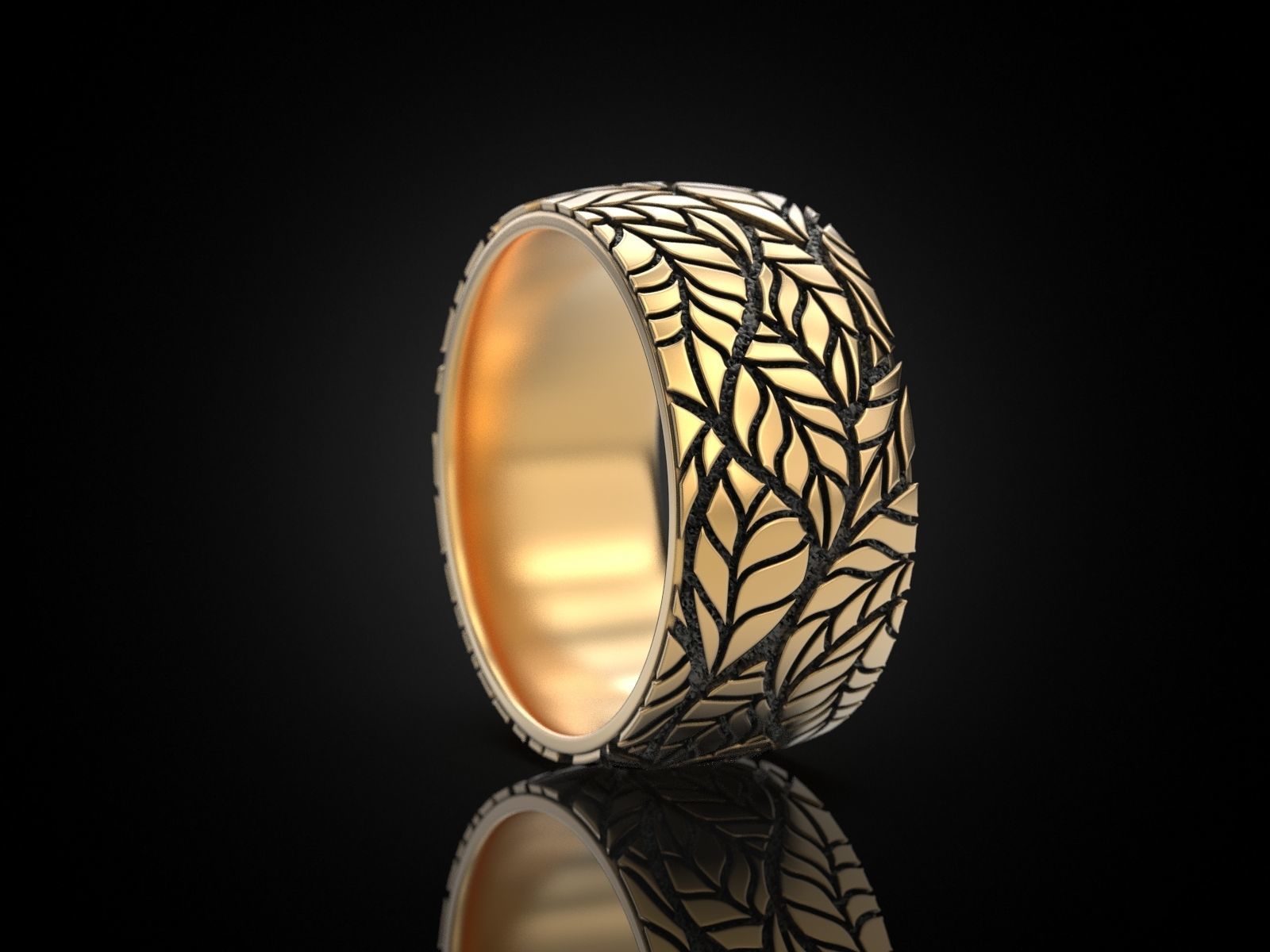 Foliage ring 3D print model_12