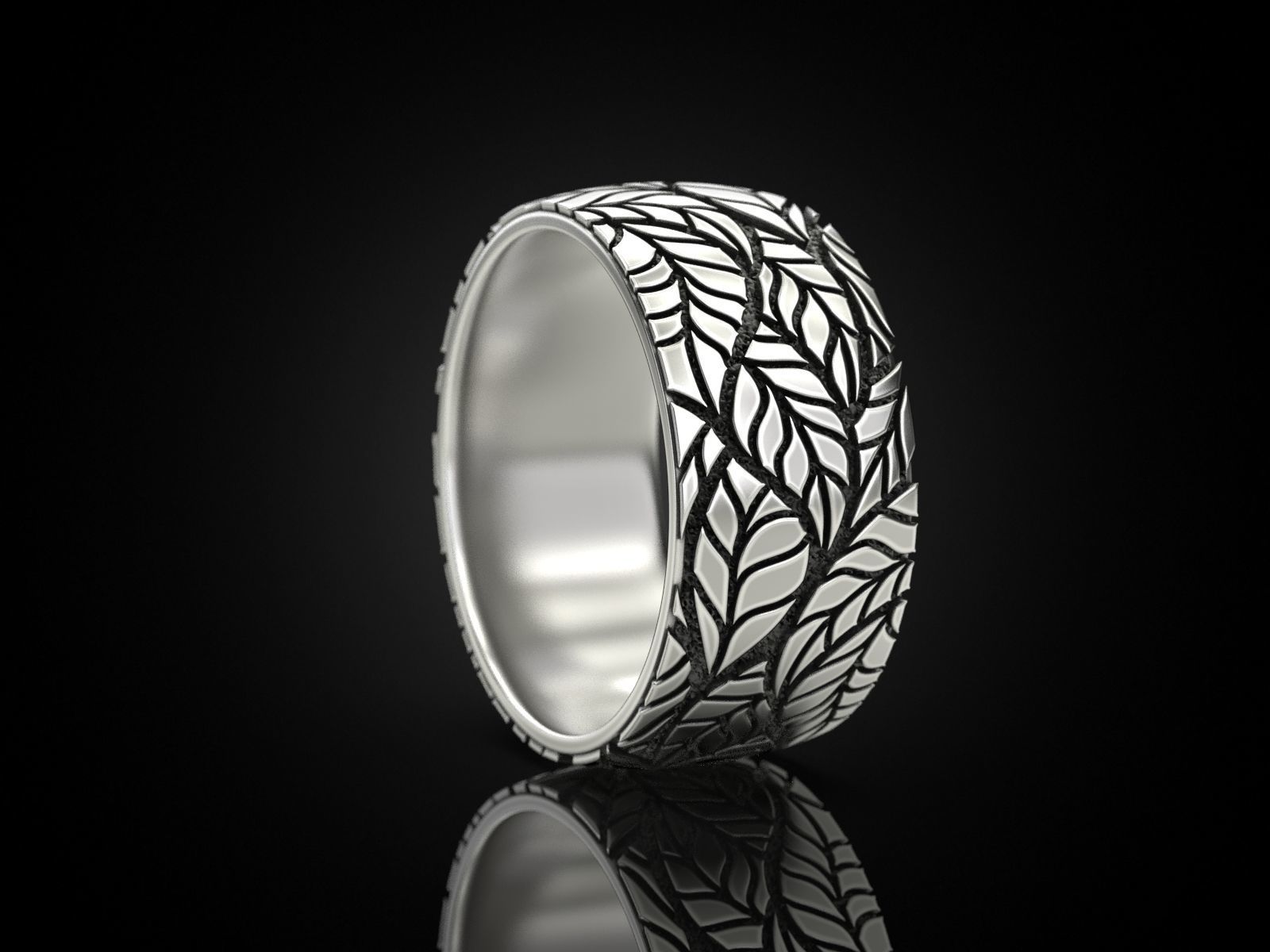 Foliage ring 3D print model_3