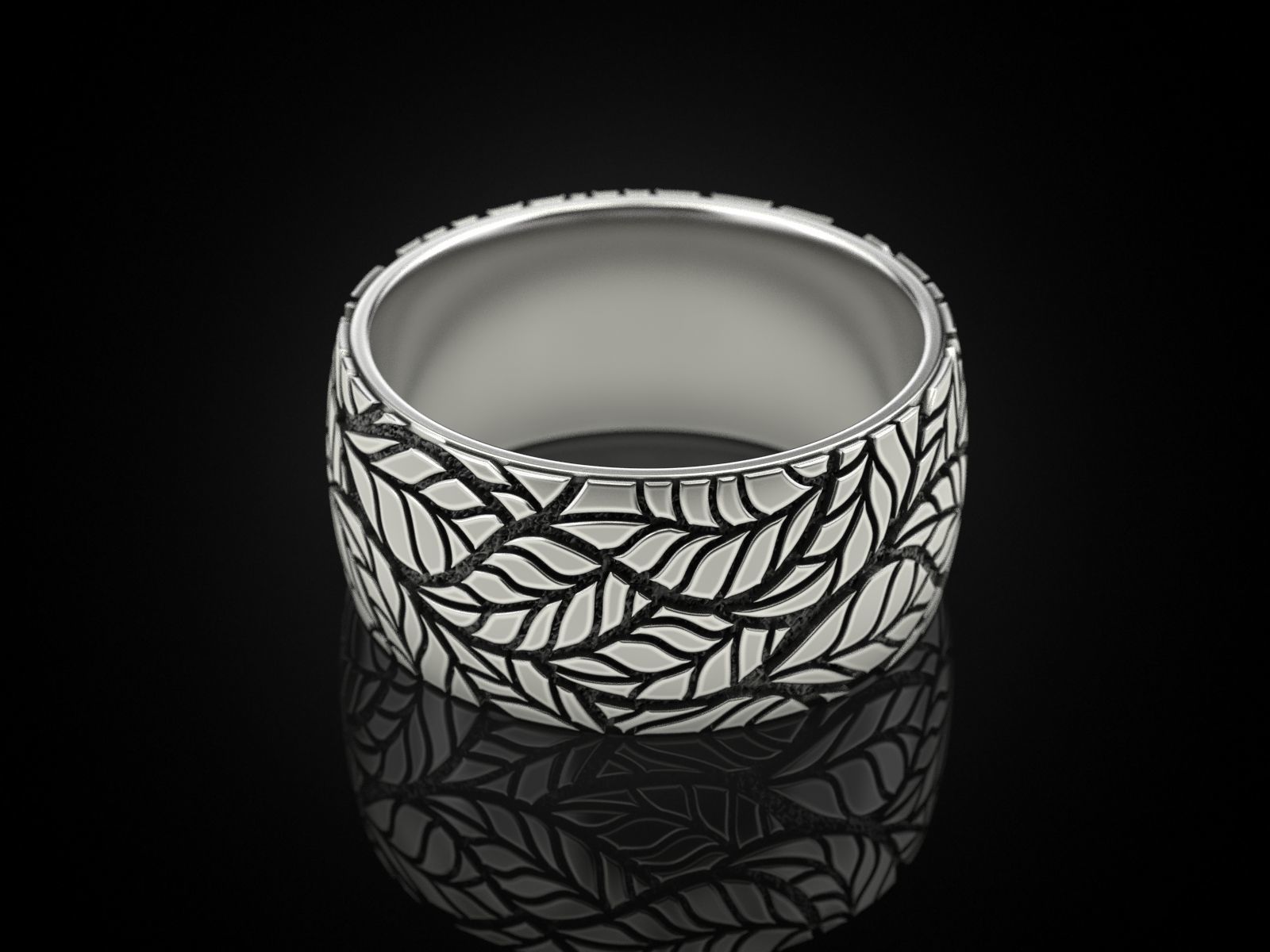 Foliage ring 3D print model_5
