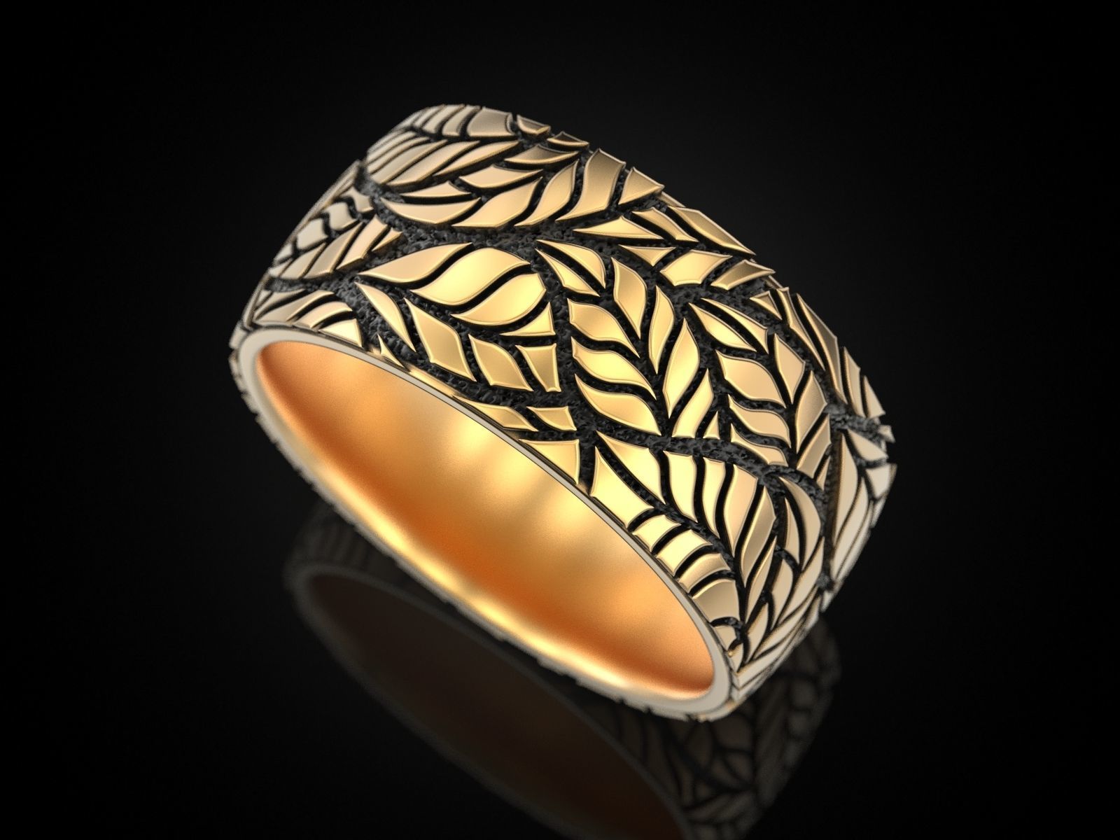 Foliage ring 3D print model_9