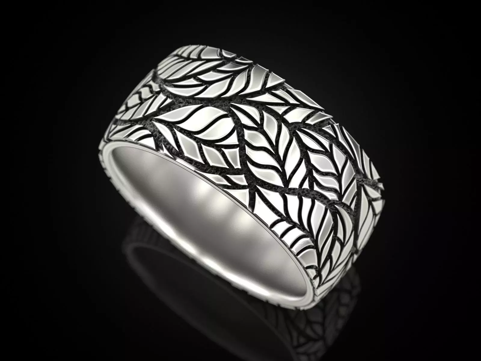Foliage ring 3D print model_0