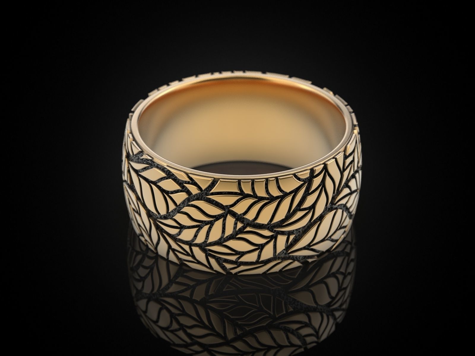 Foliage ring 3D print model_14