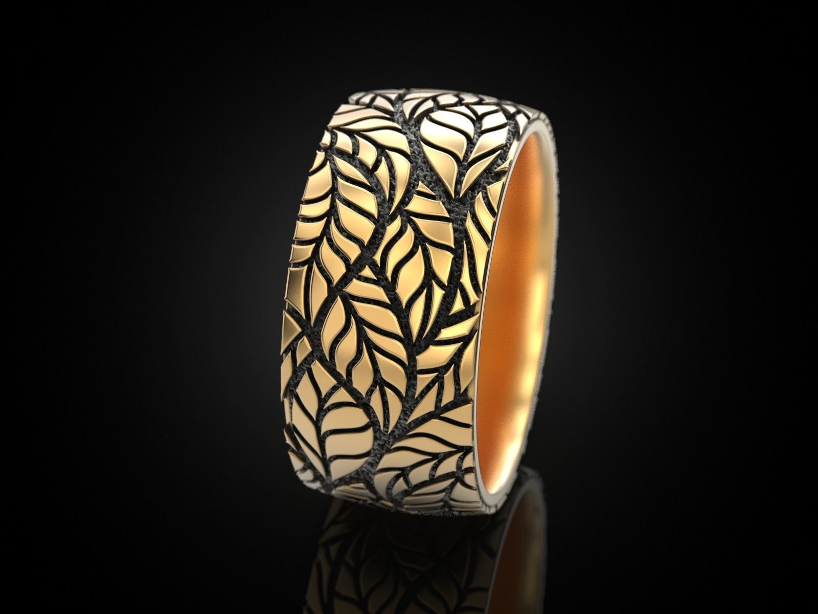 Foliage ring 3D print model_10