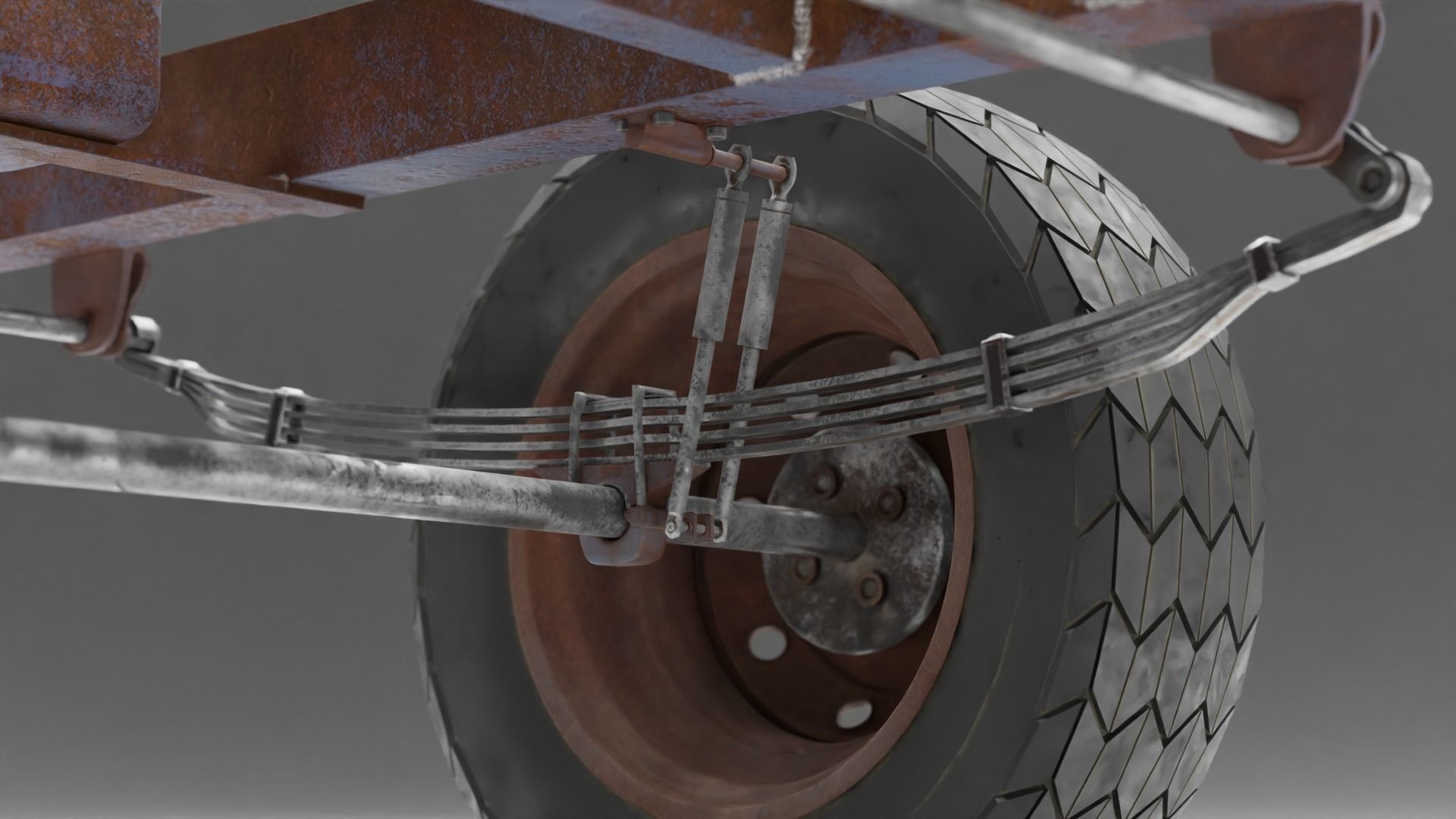 Old Rusty Generator Low-poly 3D model_3