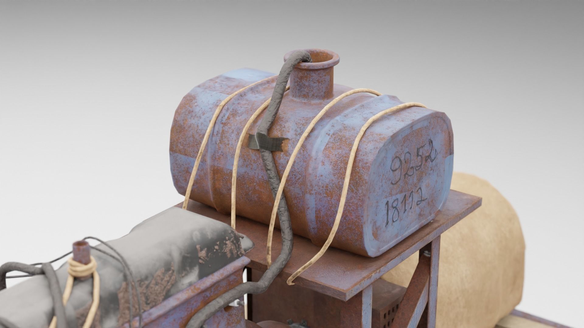 Old Rusty Generator Low-poly 3D model_8