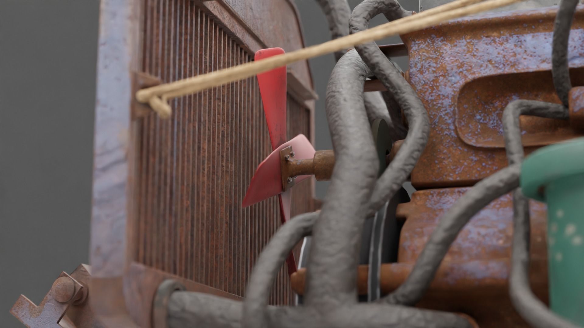 Old Rusty Generator Low-poly 3D model_2