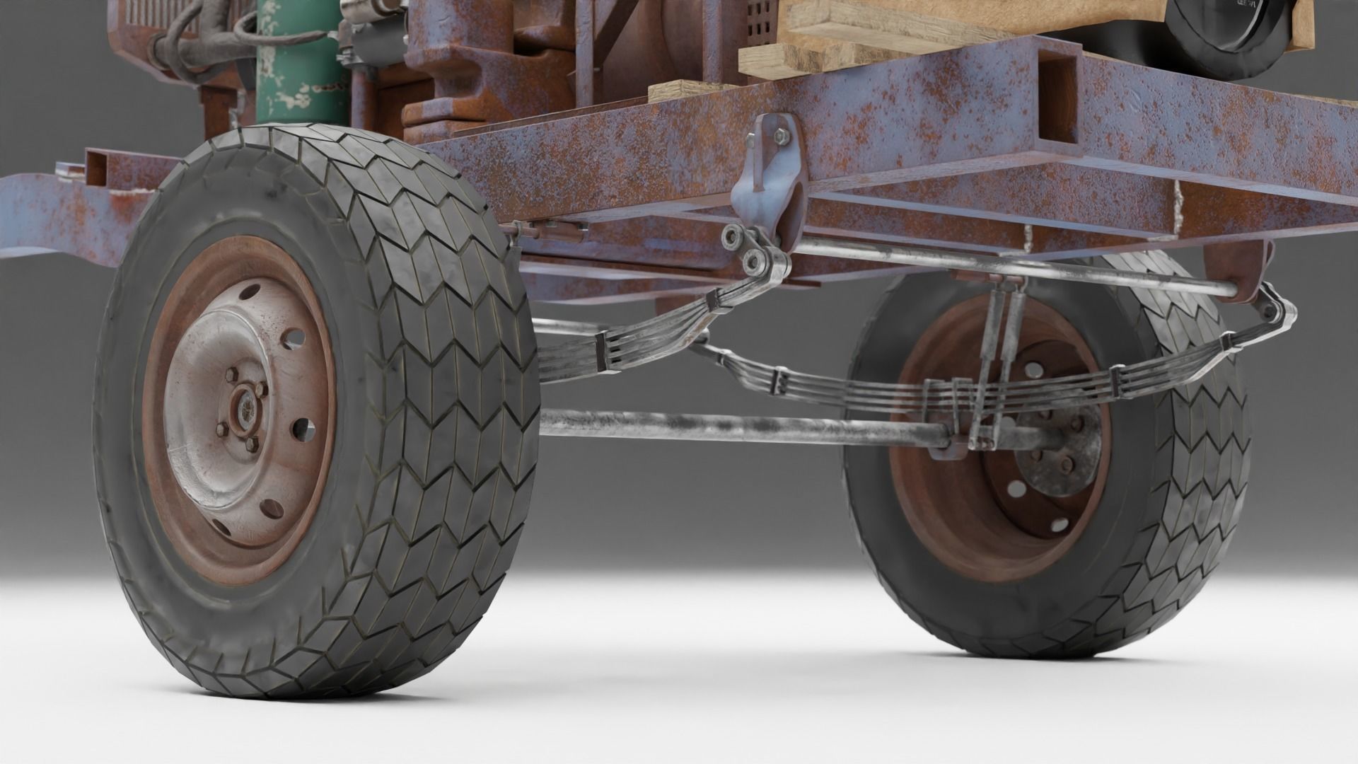 Old Rusty Generator Low-poly 3D model_5