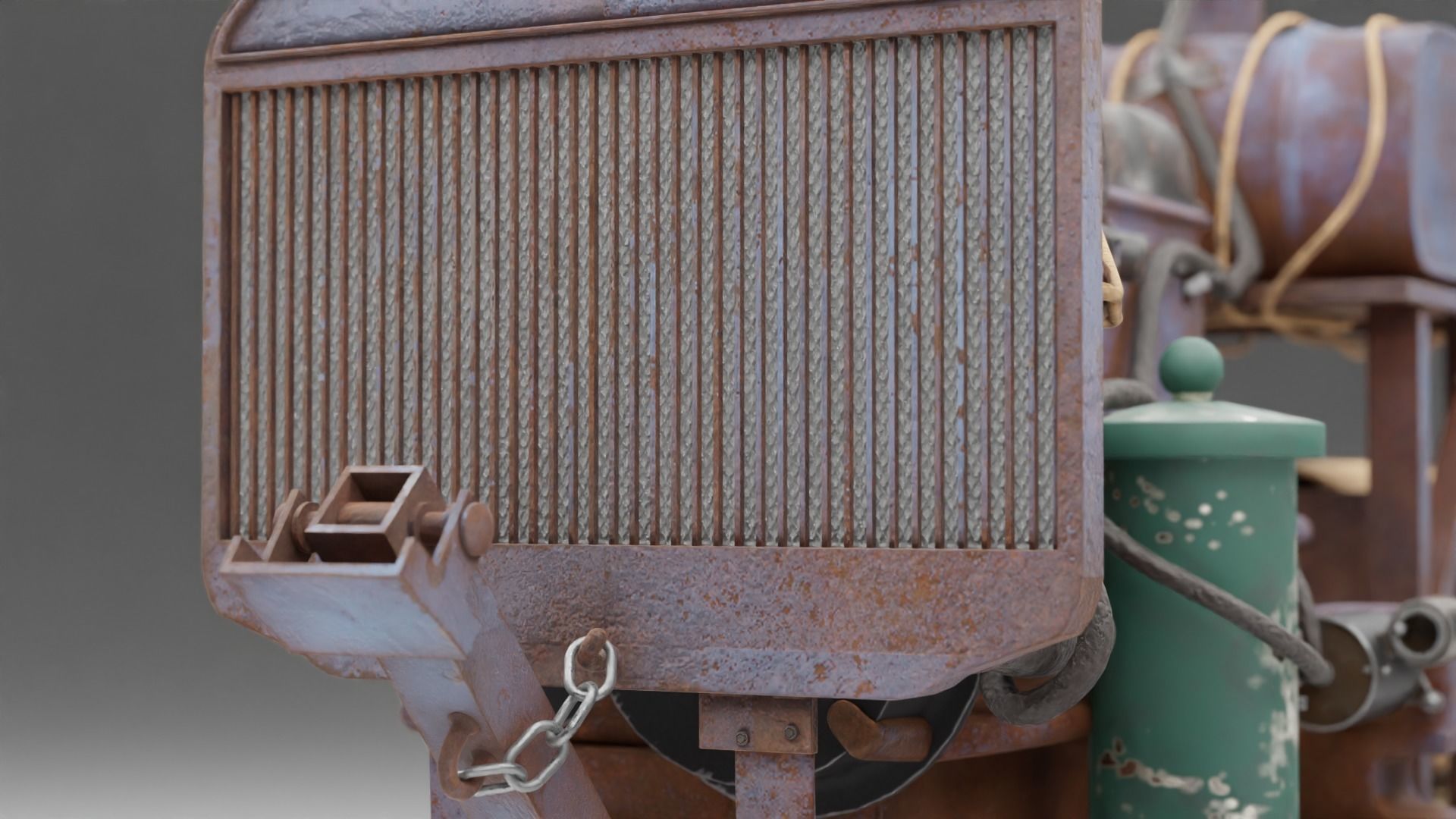 Old Rusty Generator Low-poly 3D model_9