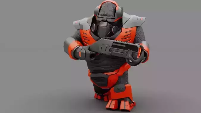 ALIEN TROOPER rigged - animated character 3D model