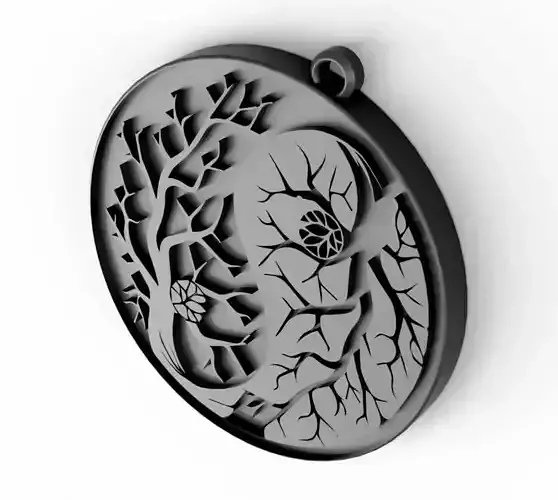 HM Life Tree Keychain 001 3D Printing Model