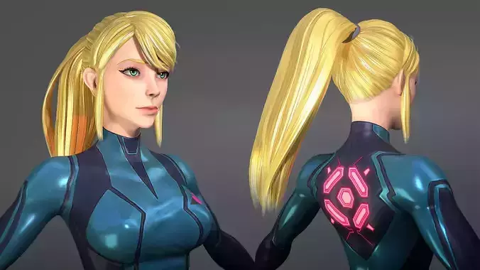 Zero Suit Samus Low-poly 3D model