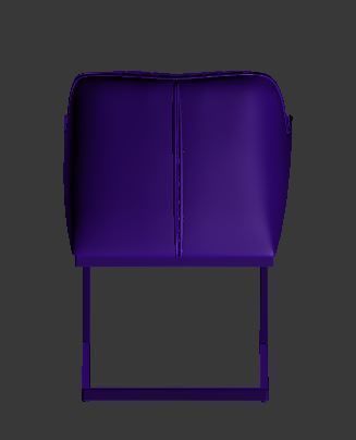 Armchair teal upholstered dining chair with chrome legs Low-poly 3D model_11