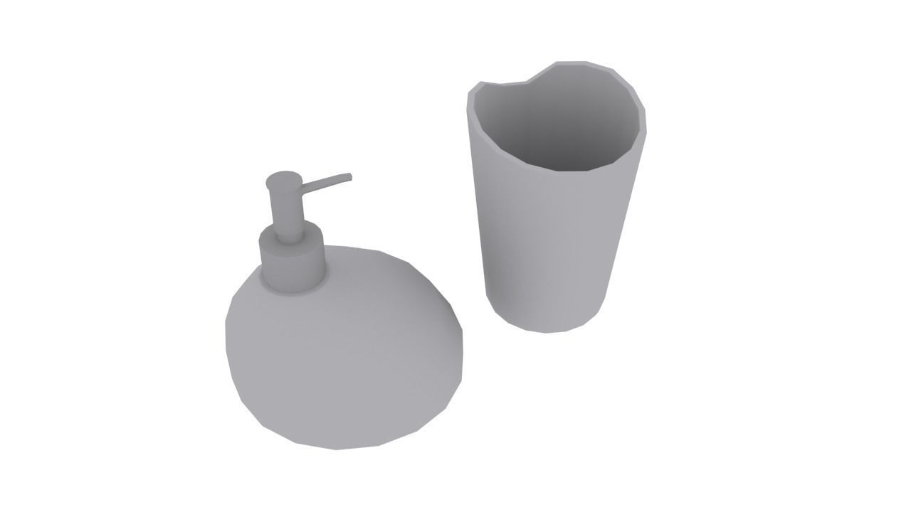 Soap dispenser Low-poly 3D model_1
