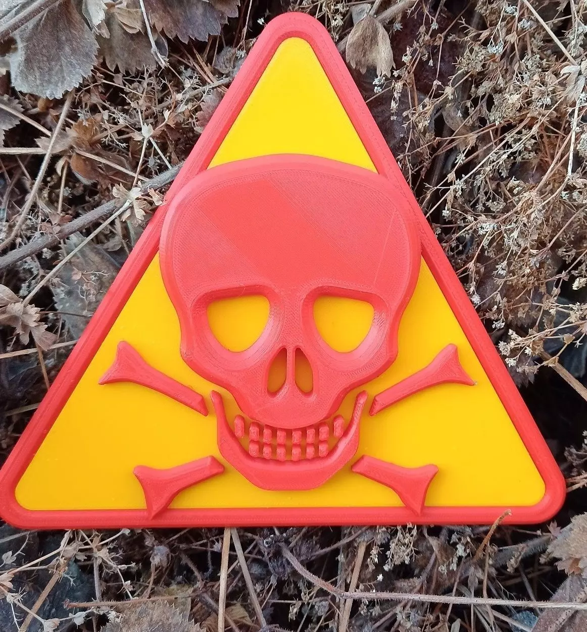 3D warning skull sign 3D print model