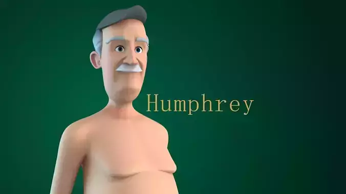 Humphrey cartoon male character 3D model