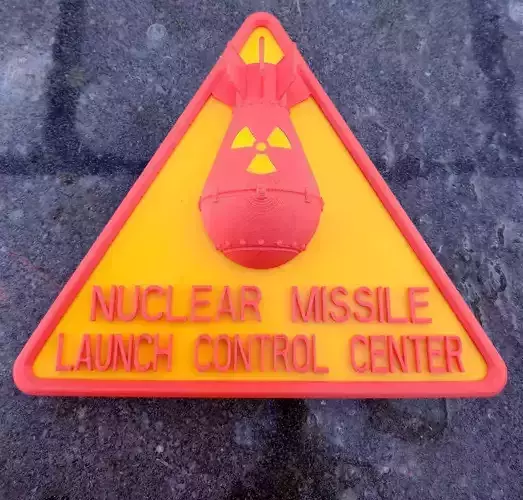 Nuclear warning 3D sign 3D print model
