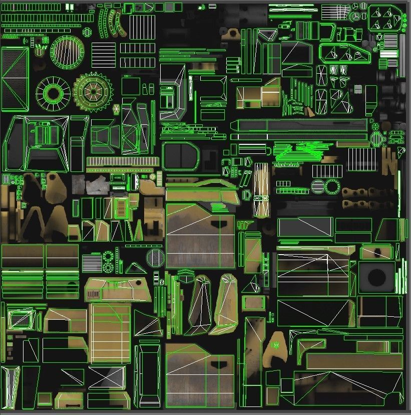 Bulldozer Low-poly 3D model_10