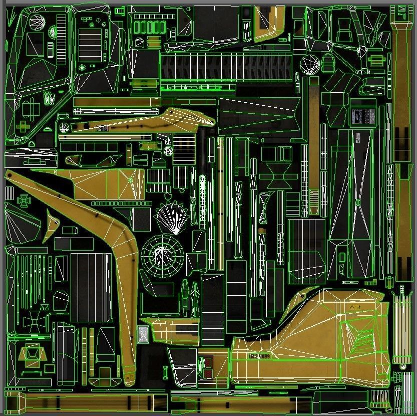 Mini Excavator Low-poly 3D model_9