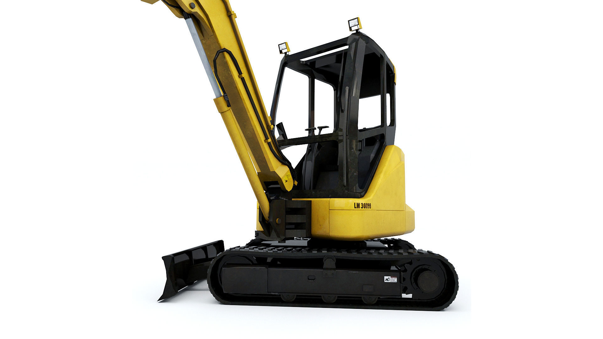 Mini Excavator Low-poly 3D model_2