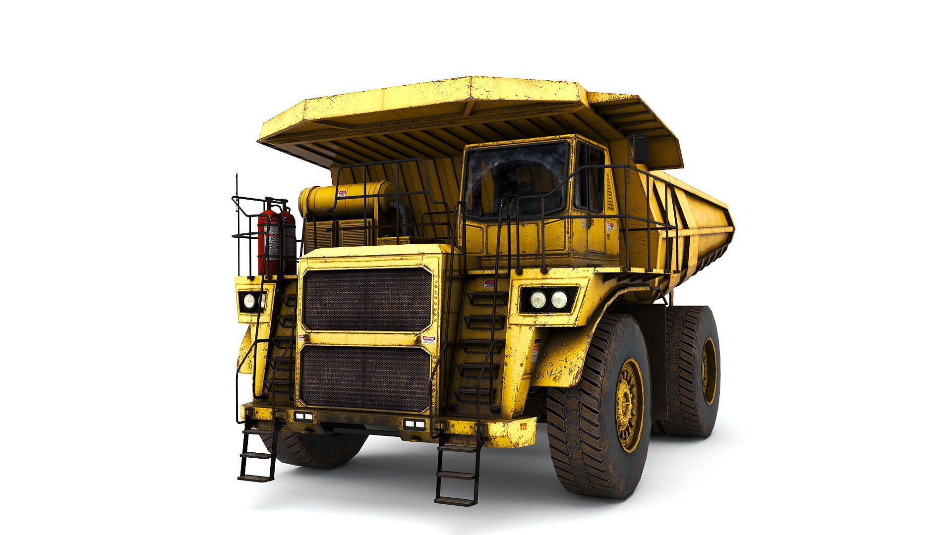 Mining Dump Truck Low-poly 3D model_5