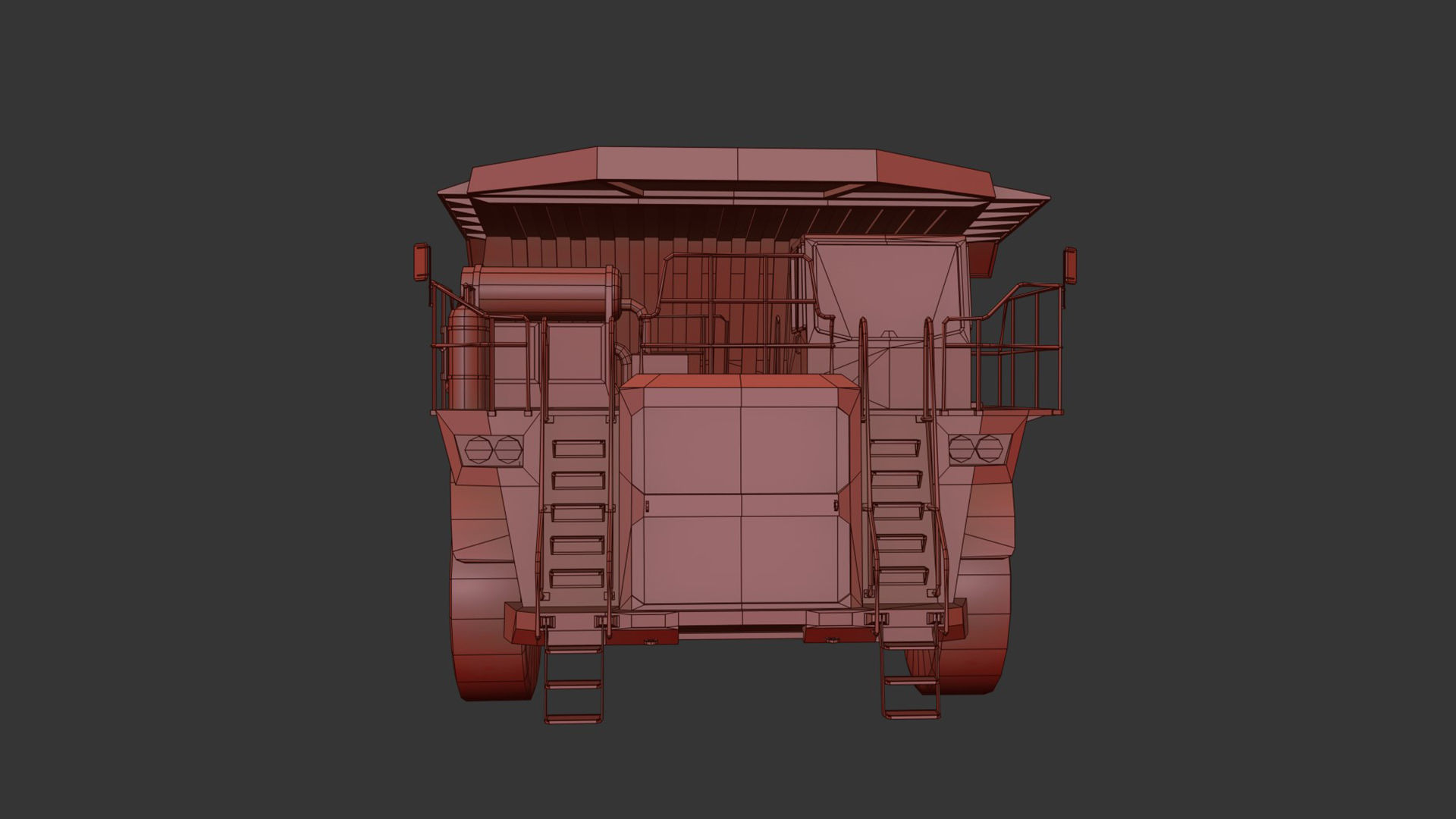 Mining Dump Truck Low-poly 3D model_9