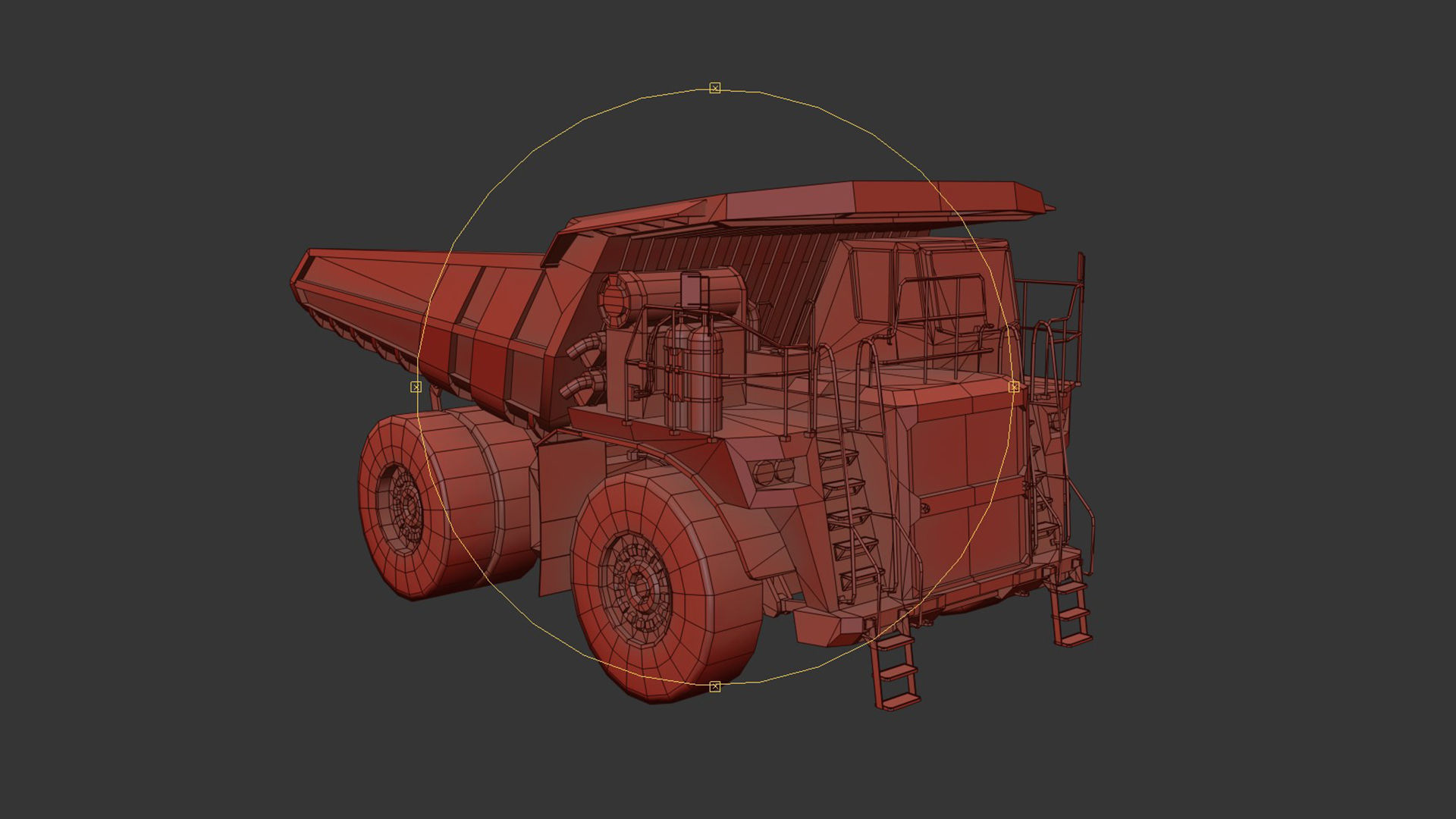 Mining Dump Truck Low-poly 3D model_8