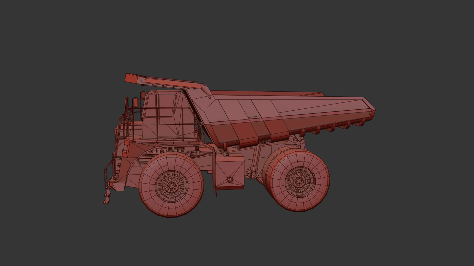 Mining Dump Truck Low-poly 3D model_7