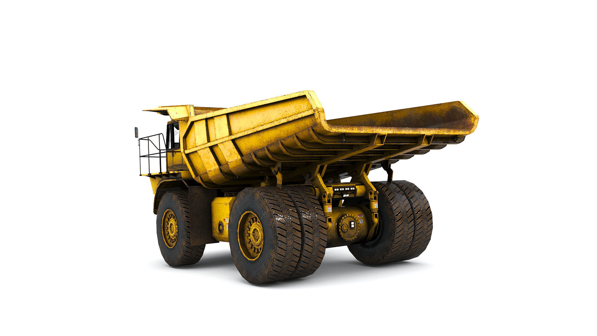 Mining Dump Truck Low-poly 3D model_2