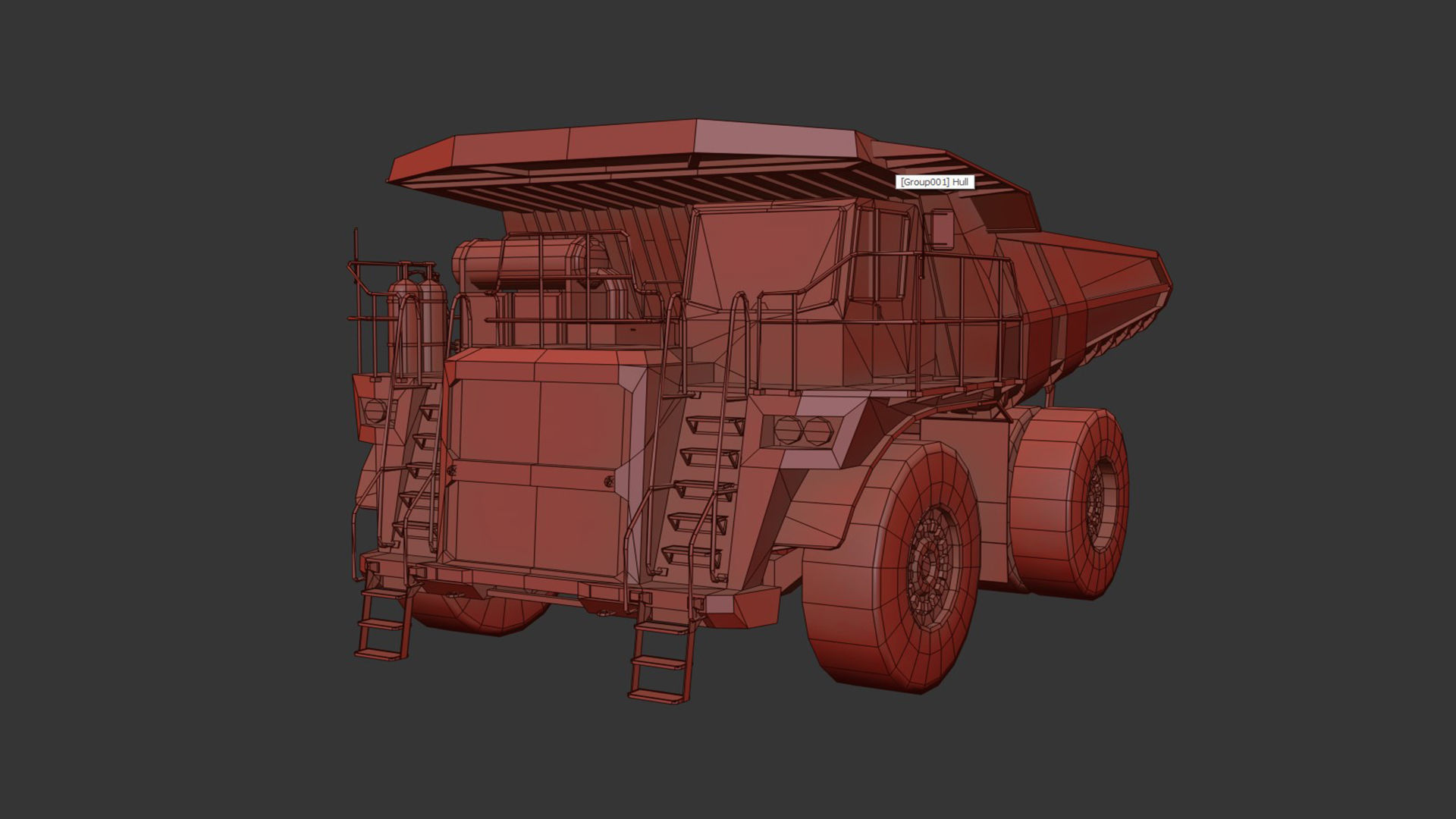 Mining Dump Truck Low-poly 3D model_6