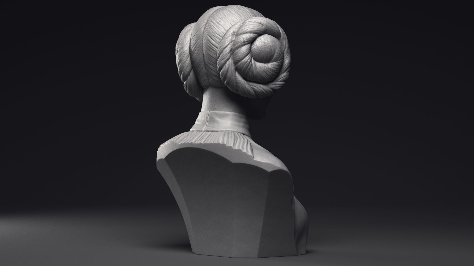 Carrie Fisher as Princess Leia Organa Bust Printable 3D Model 3D print model_20