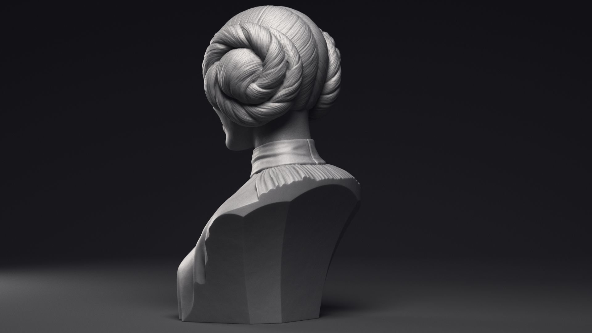 Carrie Fisher as Princess Leia Organa Bust Printable 3D Model 3D print model_15