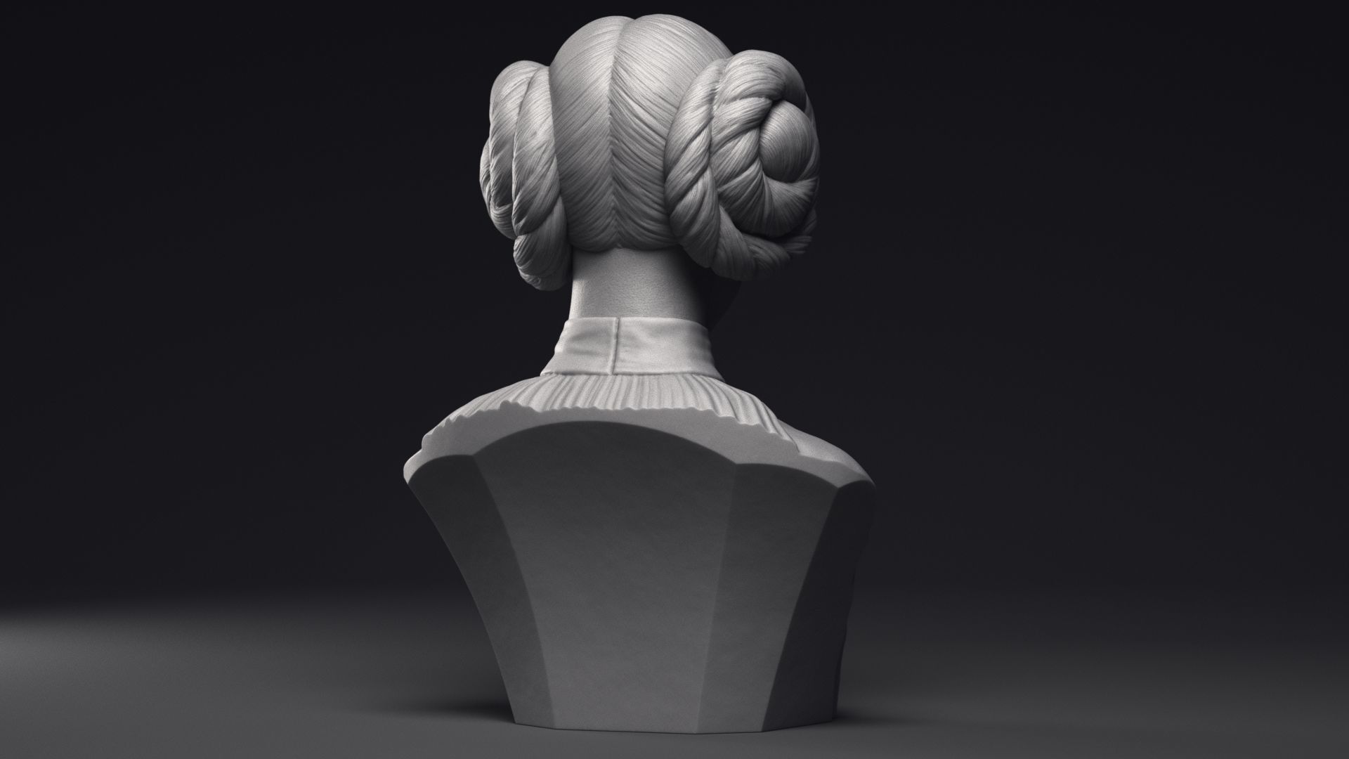 Carrie Fisher as Princess Leia Organa Bust Printable 3D Model 3D print model_19