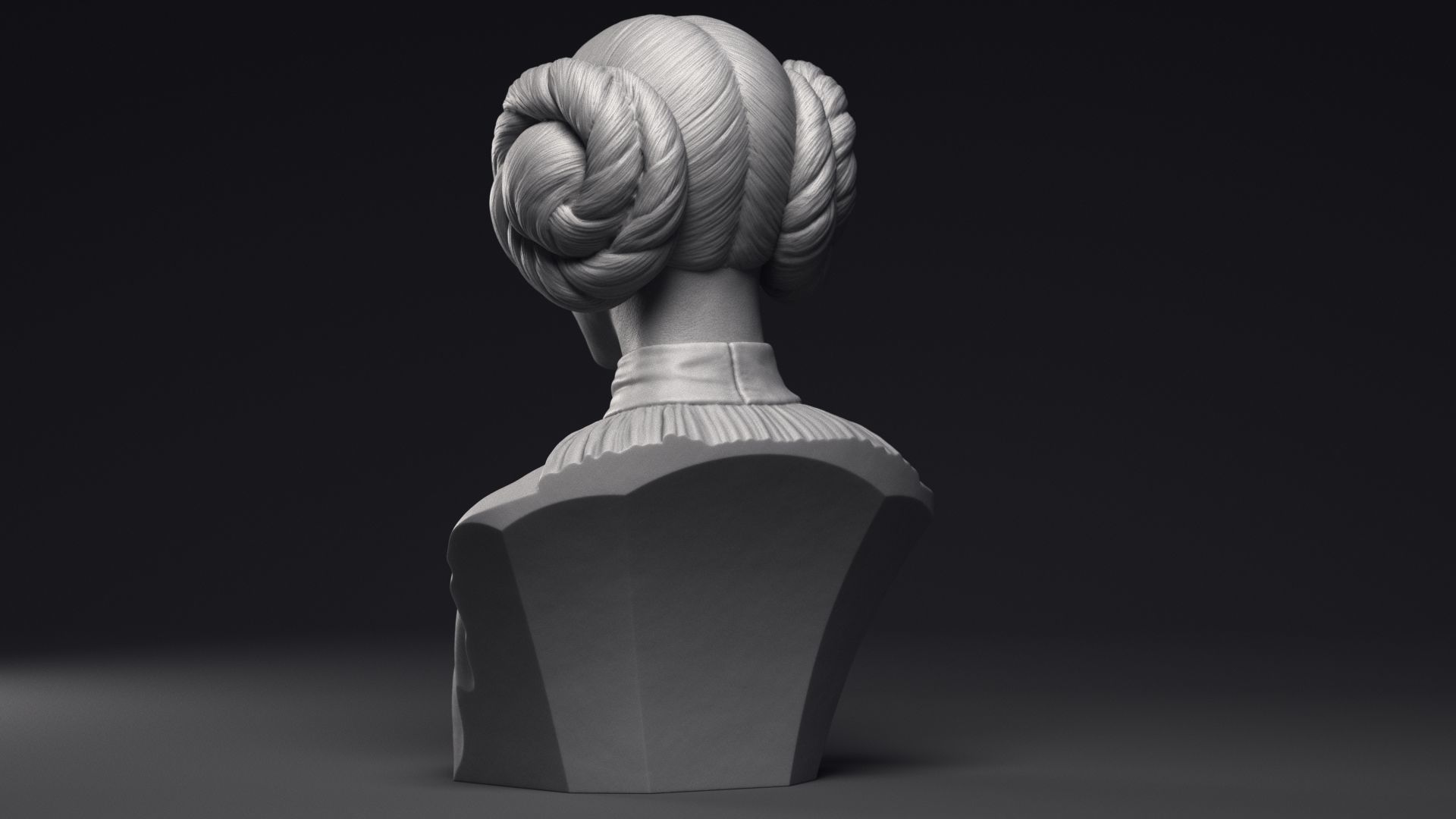 Carrie Fisher as Princess Leia Organa Bust Printable 3D Model 3D print model_17
