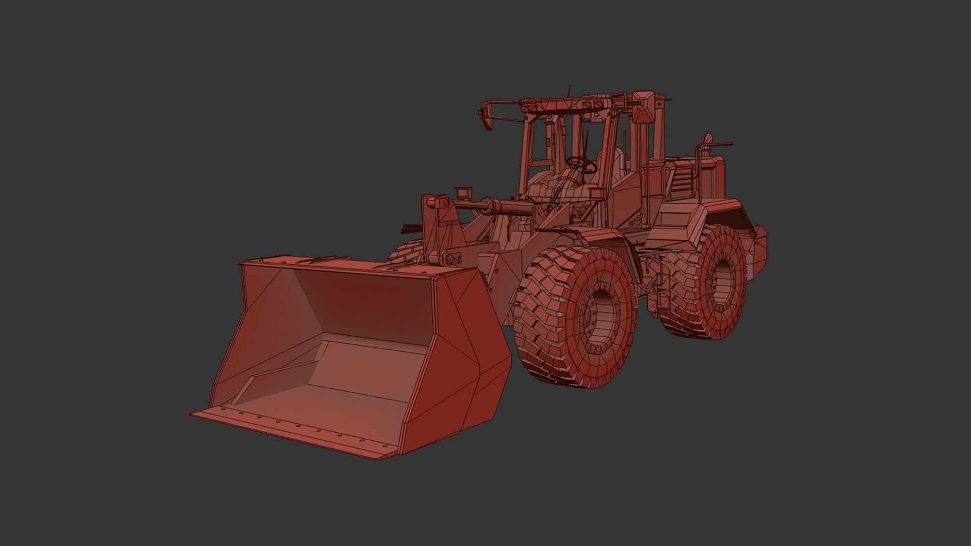 Whell Loader Low-poly 3D model_6