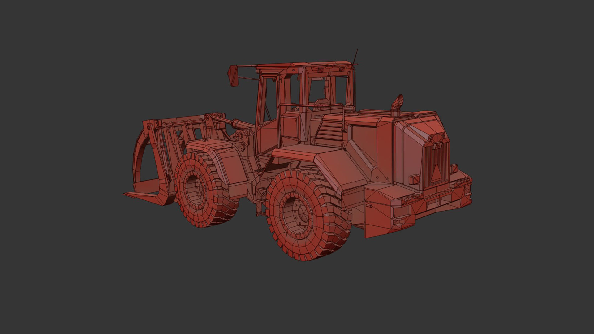 Whell Loader Low-poly 3D model_8