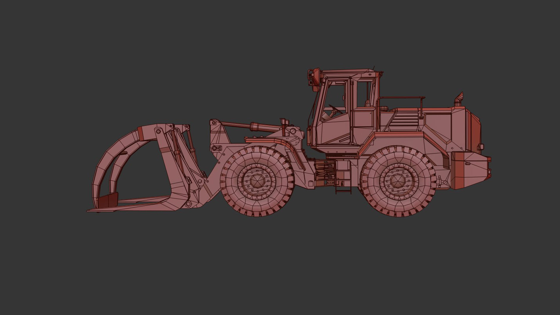 Whell Loader Low-poly 3D model_9