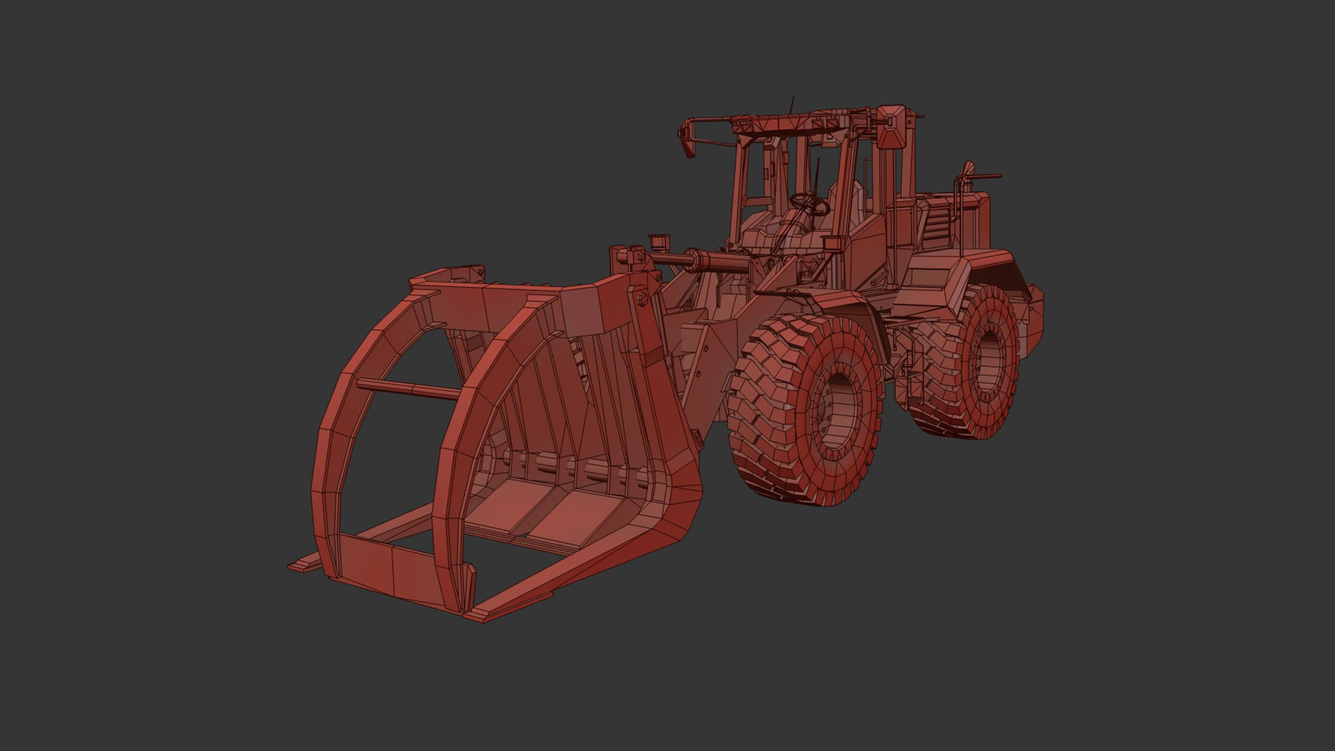 Whell Loader Low-poly 3D model_7