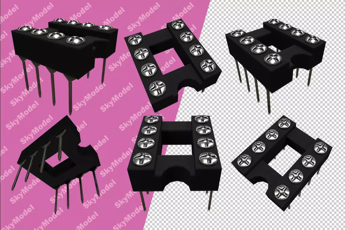 Circuit board repair 1 Sockel 7Pin Low-poly 3D model