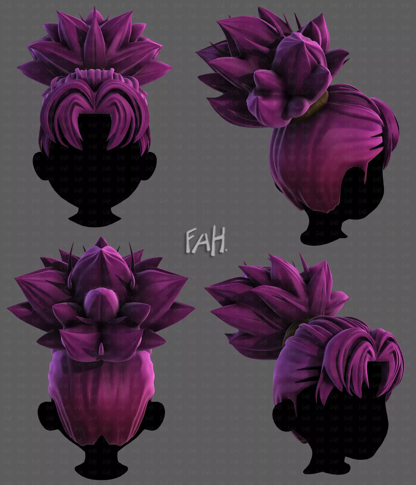3D Hair style for boy V87 Low-poly 3D model